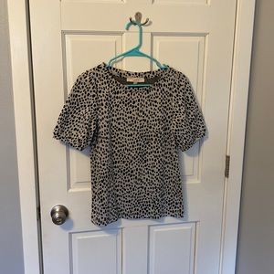 Ann Taylor aloft short sleeved leopard print sweater